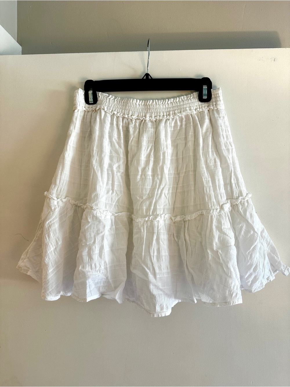 Women's White Tiered Cotton Skirt